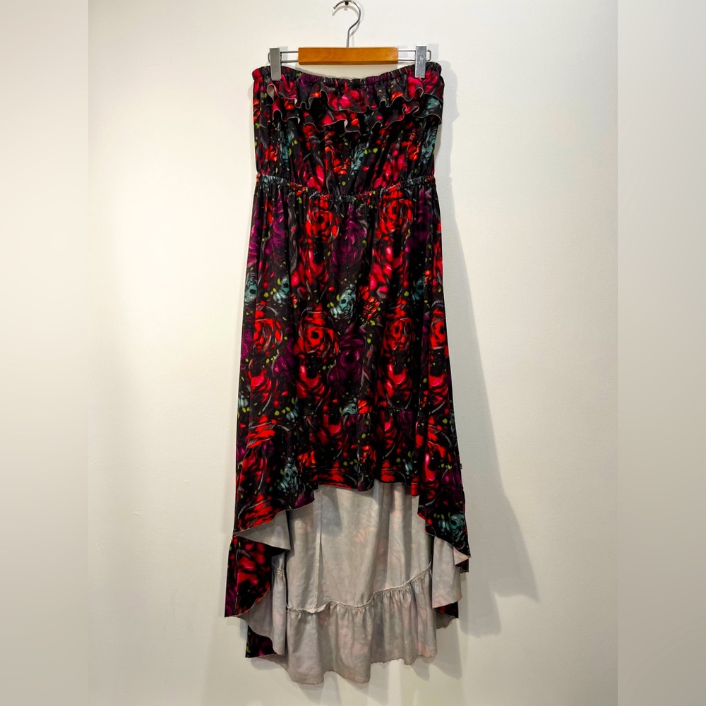 Floral Strapless Swim Cover-Up